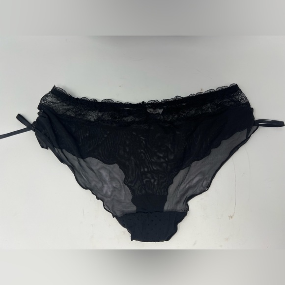 Adore Me Black Lace Polka Dot Bow Adjustable Straps Bra 36C - Picture 11 of 13